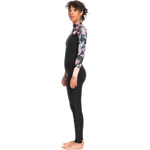 2024 Roxy Womens Swell Series 3/2mm GBS Back Zip Wetsuit ERJW103121 - Anthracite Paradise